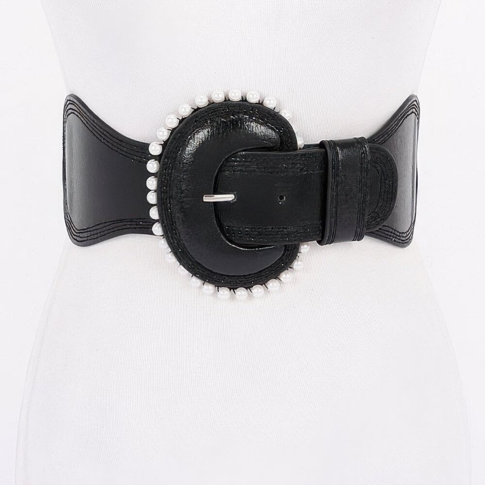 Pearl Metallic Pu Elastic Belt